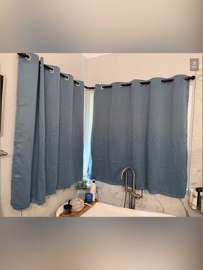 Stone blue blackout curtains